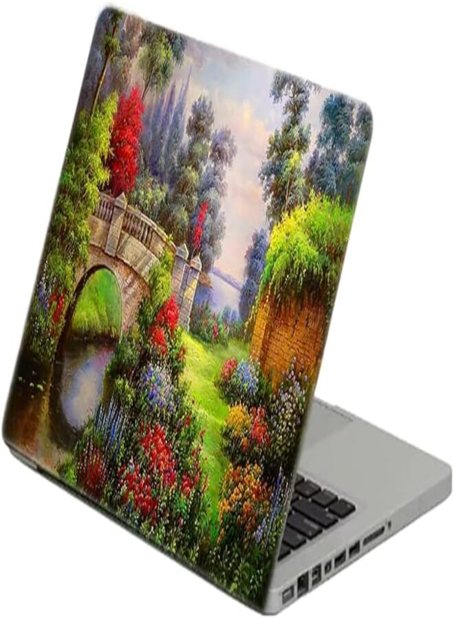 TAT Stains Liquid Texture Printed Laptop Sticker Multicolour-14 inch-6534